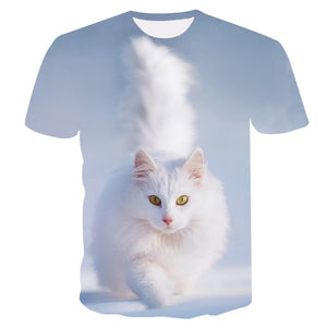 2021 Fashion New Cool T-shirt women3D T-shirt Print Cat Short Sleeve   Tees Female T-Shirt Oversize Y2K Clothes