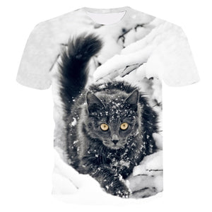 2021 Fashion New Cool T-shirt women3D T-shirt Print Cat Short Sleeve   Tees Female T-Shirt Oversize Y2K Clothes