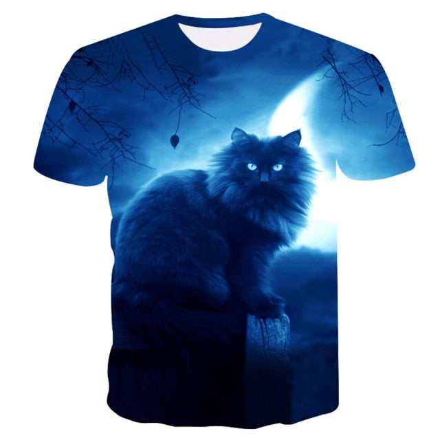 2021 Fashion New Cool T-shirt women3D T-shirt Print Cat Short Sleeve   Tees Female T-Shirt Oversize Y2K Clothes