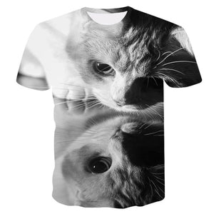 2021 Fashion New Cool T-shirt women3D T-shirt Print Cat Short Sleeve   Tees Female T-Shirt Oversize Y2K Clothes