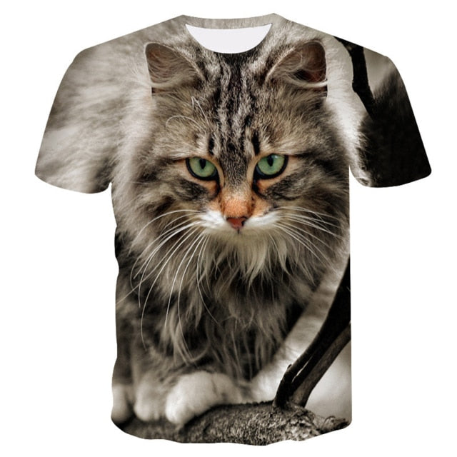 2021 Fashion New Cool T-shirt women3D T-shirt Print Cat Short Sleeve   Tees Female T-Shirt Oversize Y2K Clothes